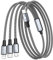 RAVIAD 100W Cable USB C a Multi Cable de Carga Rapida [2M] Cargador Cable 3 en 1 con Chip E-Mark Múltiples USB C Tipo C Lightning Micro Cable para iPhone 15/14, Galaxy S24/S23, Pad Pro/Mini, MacBook