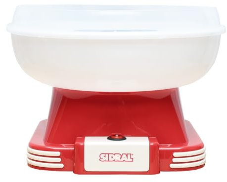 SIDRAL Macchina per zucchero in cotone a casa – con 10 bastoncini di bambù riciclabili più misurino, macchina zucchero cotone, facile da usare per adulti