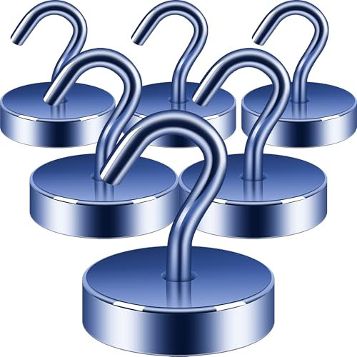 Neosmuk Magnethaken,30kg Magnet Haken Extra Stark für Spind Organizer,Neodym Magnete,Haken Magnetisch Sehr Stark für Werkstatteinrichtung,Heckzelt,Grill,Kleiderhaken,Marineblau