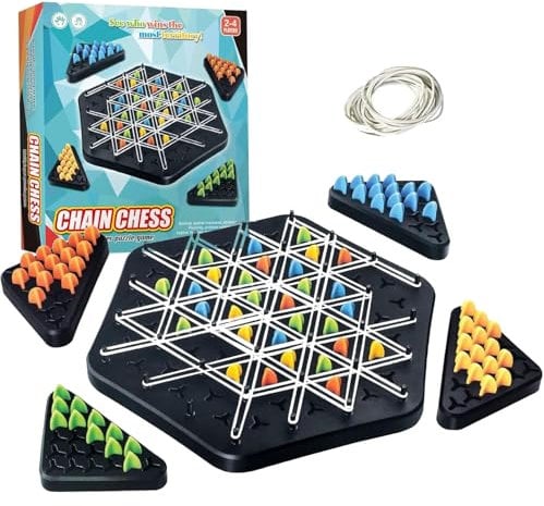 Triangle Chess Game, Wavelength Board Game, 2-4 person family party Christmas interactive toy children's adult universal puzzle board game