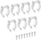 TOP-VIGOR 10Pcs T6 U Clips Holder Bracket Fluorescent Tube Light Fixture Plastic Pipe Clamps with Screws for LED Bulbs Ceiling Lamp to Prevent Sagging, Clear
