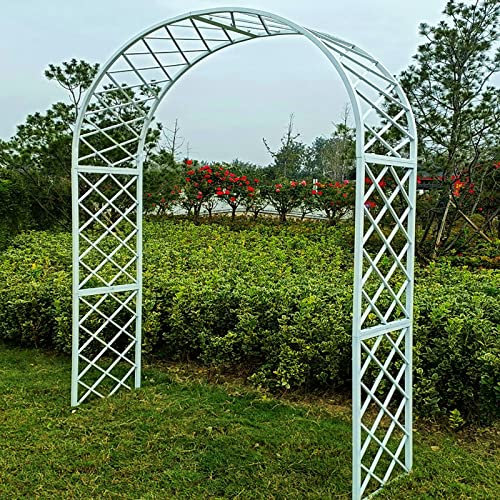 Arche de jardin blanche pour plantes grimpantes autoportante - Pergola pour décoration de fête de mariage - 3 x 2,5 m