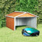 Myheimly Rasenmäher Garage 92x97x63 cm Verzinkter Stahl Braun