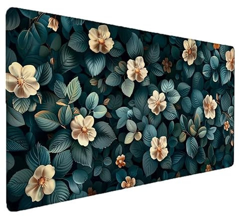 Gaming Mauspad Blume, Anlage Mauspad XXL 800x300x3mm Groß Mousepad Gaming Schreibtischunterlage, Wasserdicht und rutschfest Verbessert Präzision Geschwindigkeit,Für PC, Laptop Deko Home Office S-284