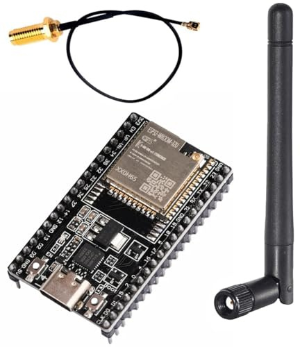 DUBEUYEW 1 Stück ESP32-WROOM-32U USB-C ESP32 DevKitC V4 mit Antennen-Kit