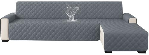 Ystyle Couch Überzug L Form 3 Sitzer, Dunkelgrau | Sofa Cover L Shape Reversibel Universal, Sofabezug Ecksofa L Form Waschbar, Couchbezug L Form Kratzfester Für Katze Hund