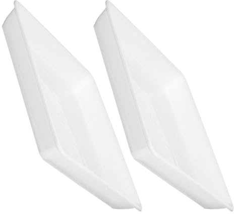 JECOMPRIS Bac Plantes Exterieur, Soucoupe Carrée en Plastique Blanc, 2pcs, pour Pot de Fleurs et Bonsaï, Construction Épaisse, Récupération d'eau