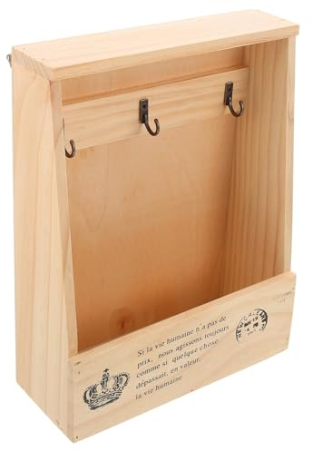 NIYANGLE Armoire à Clés en Bois Murale au Design Multifonctionnel Vintage Rangement Pratique pour Entrée et Décoration Artistique Murale
