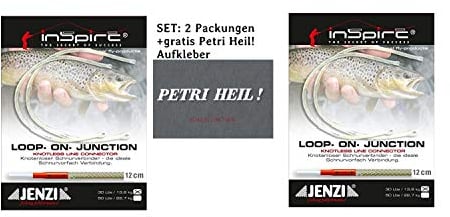 Set: 2 Packungen Loop on Junction Line Connector 30 Lbs./13,6 kg, Tragkraft: 13,6 kg+ gratis Petri Heil! Aufkleber