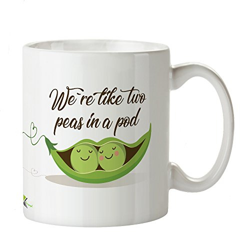 DZ383 We're like two peas in a pod Funny Novelty Great Gift Idea Coffee Tea Mug | Gift for Best Friend Partner Couple | Romantic Anniversary Valentine's Day Present for Him Her Coffee Cup 11oz