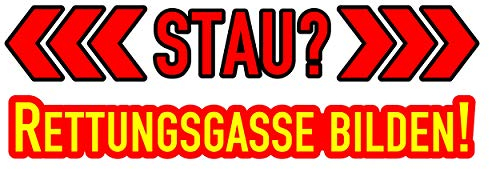 carstyling XXL Aufkleber Stau? Rettungsgasse bilden! 180 x 60 mm
