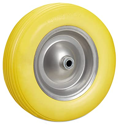 Relaxdays brouette 4.80 4.00-8, Caoutchouc, Roue Secours, Jante, pneus de Diable 100 kg Charge, Jaune Gris