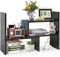 Estante de Escritorio de Madera, 5 Compartimentos, Organizador para Mesa de Oficina, Dormitorio y Cocina, Negro
