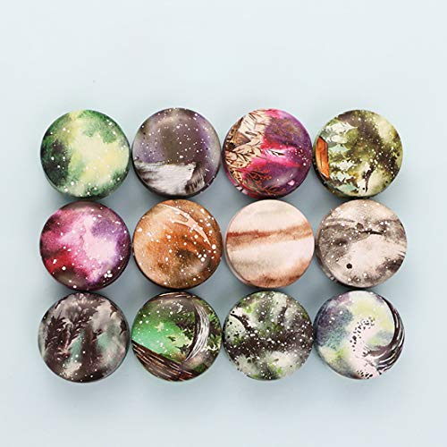 FineInno 12PCS Blechdose Klein Candle Making Blechdosen mit Deckel Küche Aufbewahrungsdosen Rund Vorratsdose Metall Flach Doschen Metalldose (Kunst)