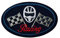 Bügelbild Aufnäher Patch Applikation zum Aufbügeln Motorrad Racing Helm Flagge 6,0 x 3,7 cm