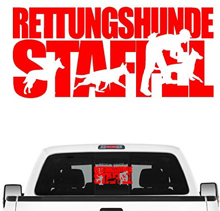 siviwonder Rettungshundestaffel Hundesport Auto Aufkleber Hund Folie Mantrailing Suchhunde Farbe Rot, Größe 20cm