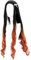 GZIRUE Schwarz Braun Orange Lange Lockige Perücke Haar mit Rosa Satinband für Nezuko Kamado Cosplay Anime Kostüm Halloween Karneval Party Wig