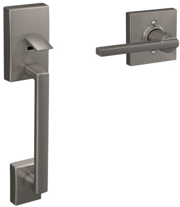 SCHLAGE Century Lower Half Entry Handleset, Latitude Lever, Satin Nickel