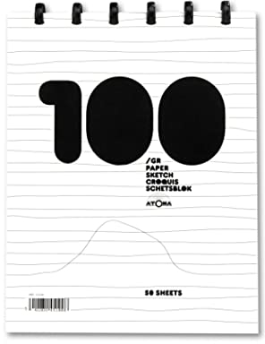 ATOMA Notizbuchsystem - Sketch Book - Zeichenblock - A5, 100 g/m2, 50 Blätter