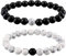 MenYiYDS 2 Pieces Bracelet Queen and King Crown Gemstones Distance Bracelet Couple Bracelet Natural Stone Beads Bracelet Couple Gift Distance Couple Bracelets Gemstone Bracelet Distance 8mm
