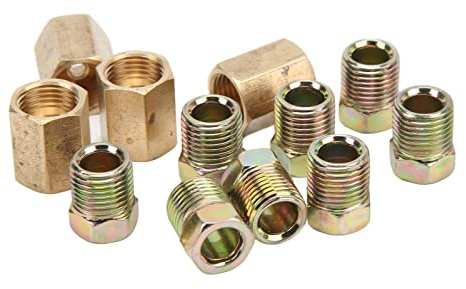 Fudax Union de Conduite de Frein Antirouille - Raccord 7/16 Po-24 Filetages Léger 12 Pièces Haute Dureté pour Tube 1/4 Po
