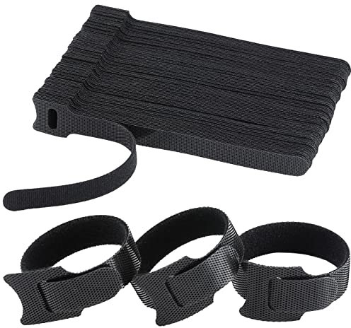 Mvyc 120PCS 6 Inch Reusable Black Fabric Cable Ties