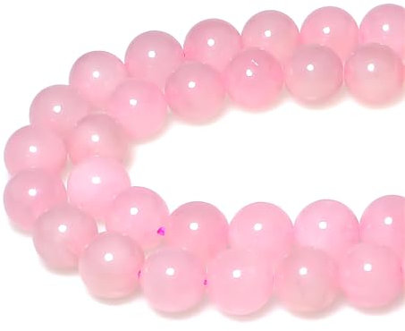 MJDCB 35pezzi 10mm Quarzo Rosa Sciolto Perline di Pietra Naturale per Creazione Braccialetti Collane e Gioielli Pietre Dure per Bigiotteria Fai Da Te Rotonde