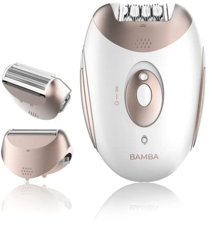 Cecotec Depiladora de Arranque Inalámbrica Bamba SkinCare Depil-action. Batería de Litio, Autonomía 40 mins, Waterproof, Cabezales Intercambiables, 2 Ajustes de Velocidad, Modo con Cable