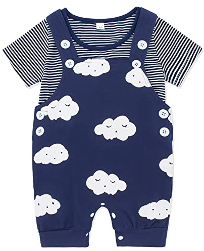 SFreeBo Abbigliamento Neonato Maschietto 3 Pezzi Set Invernale Maniche Lunghe in Cotone a Righe per Neonati 3-18 Mesi