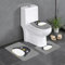 OTRAHCSD 3-teiliges Badematten-Set, niedlicher Pinguin-Badteppich, Badematte + Konturmatte + WC-Deckelbezug mit rutschfester selbstklebender Unterseite