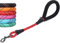 VIVAGLORY Short Dog Lead with Comfortable Padded Handle, 46cm Durable Rope Short Walking & Training Leashes for Dogs with Highly Reflective Threads for Medium & Large Dog, Red