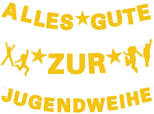 Alles Gute zur Jugendweihe Banner, Alles Gute zur Jugendweihe Girlande Jugendweihe Deko Hängende Dekoration Geschenkidee, für Junge Mädchen Foto Hintergrund Erwachsene Partyfeiern (B)