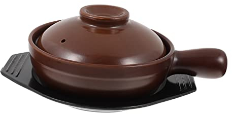 Cabilock 1 Set Ceramic Casserole with Handle Pot bibimbap Ceramic tagine Pot Korean Large Soup Bowl Chili Soup Bowls Outdoor Stove Ceramic Casserole with lid Ceramics with Pot Household