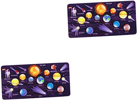 ibasenice 2 Sets Solar System Puzzle Solar System Floor Puzzles Solar System Toys Kids Toy Solar System Models Kid Toys Kids Puzzle Childrens Toys Preschool Cosmic Planet Wooden Space