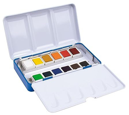 MILAN® Trousse métallique 12 aquarelles demi-godet