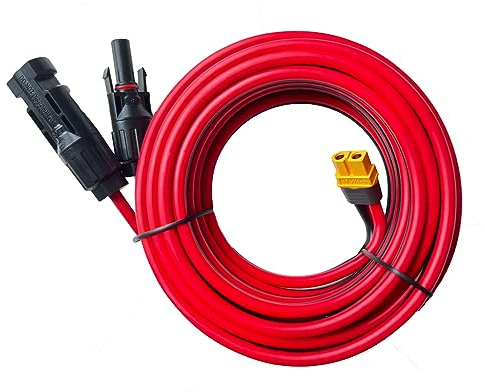 ZkeeShop Solarkabel 10AWG Kabel Solarstecker auf XT60 Adapter 6mm2 Kabel Solar Solarpanel Kompatibel für Ecoflow Bluetti Powerstation (5M)