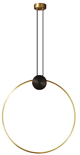 WFZRXFC Goldene Pendelleuchte, kleine Ring-Pendelleuchte mit Messingschirm, hochwertige goldene Messing-Ringleuchte für Kücheninsel, Café, Pendelleuchte, 1 Anhänger