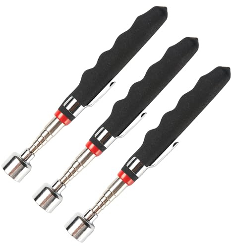 3PCS Telescoping Magnetic Pick Up Tool 20 lb - Extendable 31, Telescopic Magnet Stick Useful for Hard-to-Reach,Sink Drains,Mechanic Automotive Gifts for Birthday Father's Day,Christmas