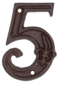 Hausnummer Nummer 5 Gusseisen Antik Look Landhausstil Vintage Ziffer