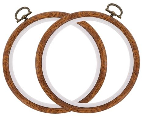 STOBOK 2St Stickkreis Kreuzstich Hoop-Ring aus Holz Holzwerkzeuge kreuzen Kreisrahmen Ringe Girlande stickrahmen selber machen Kreise aus Kunststoff Der Kreis Nähen Holzrahmen Kranz pp
