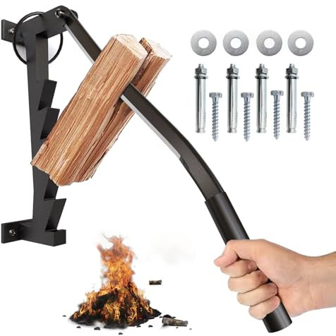 Firewood Kindling Splitter,Kindling Splitter Wall Mounted ,Wall Log Splitter Portable Wood Kindling Maker, Log Splitter Tool Wall Mounted Firewood Cutter for Outdoor Camping