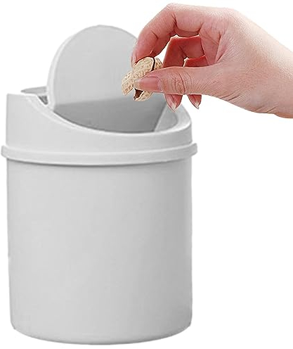 Poubelle De Table, Petite Poubelle De Bureau avec Couvercle, Poubelle en Plastique Réutilisable, Poubelle De Table pour Salon Cuisine Chambre À Coucher Salle De Bains Et Bureau