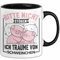 Schweine-Liebhaberin Tasse Geschenk Bitte Nicht Stören Ich Träume Von Schweinchen Schwein Sau Besitzer Hausschwein Kaffee-Becher (Schwarz)