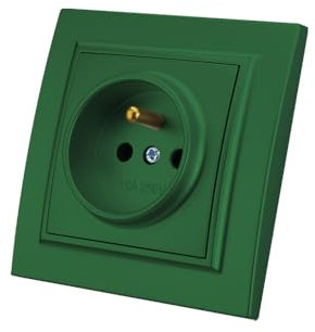 Prise murale encastrable,Prises electriques Standard,Prise murale d'intérieur 250V AC 16A,Prise de terre steckdose française plus vert,EP-09