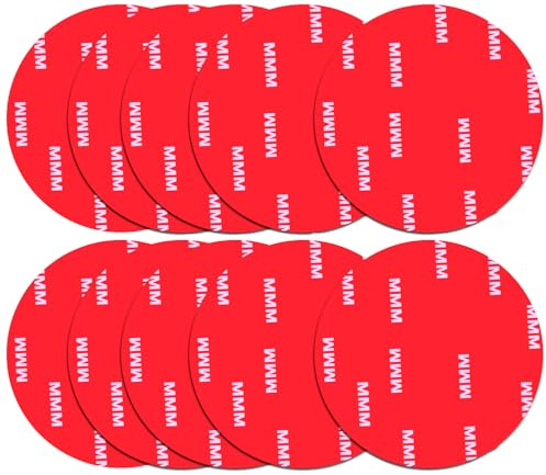 10 Pcs 3.15 Inch Heavy Duty Double Sided Adhesive Pads for Wall Hanging, 8cm Strong Foam Adhesive Mounting Tape Replacement Sticky Pads for Suction Cup Dashboard / Car Bracket, Tack & Removable, Round