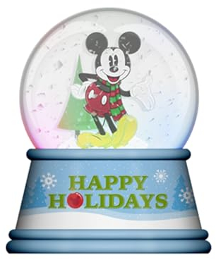Silver Buffalo Disney Micky Maus Happy Holidays beleuchtete Schneekugel, 100 mm