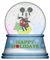 Silver Buffalo Disney Micky Maus Happy Holidays beleuchtete Schneekugel, 100 mm