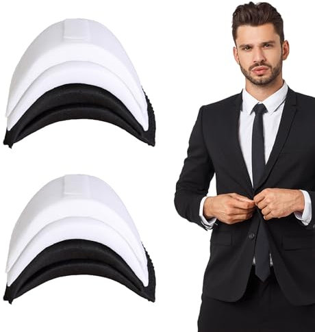 YCHYAN 4 Paar Eingesetzte Schulterpolster, Dicke 1.5 cm Shoulder Schwamm Damen mit Klettverschluss, Selbsthaftend Shoulder Pads für Anzüge, Kann für Hemden und Kleider Verwendet Werden