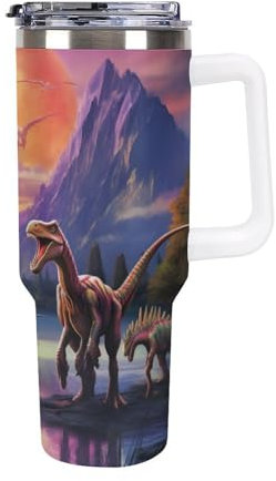 Dinosauro Termo Café Aislante - Mantiene La TempeRattoura Ideal Por Horas - Taza Termica Con Cierre Hermético Para Llevar 40oz