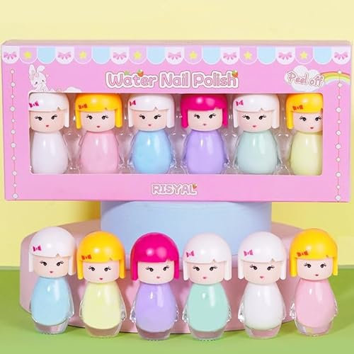 Kids Nail Polish Sets For Girls--6 Macaroon Colors Peel Off Nail Polish,Water-Based,Non-Toxic,Quick Dry Kids Nail Varnish Sets-Girls Nail Varnish Sets Kids,Birthday Gifts For Ages 3+
